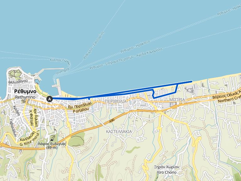 Rethymno Beach, Baden und Bikini Wanderung Komoot